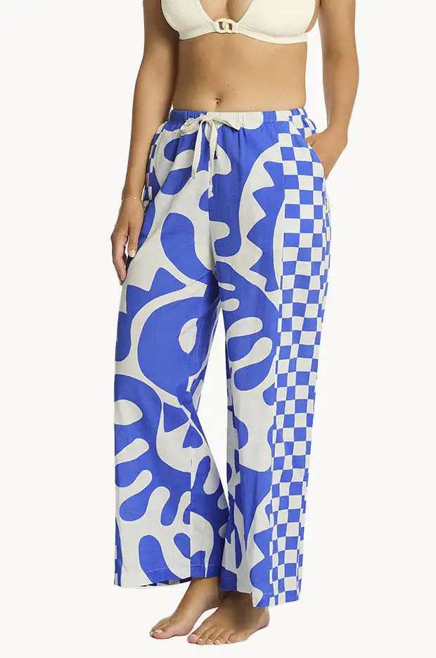 Panelled Cotton Relaxed Pants