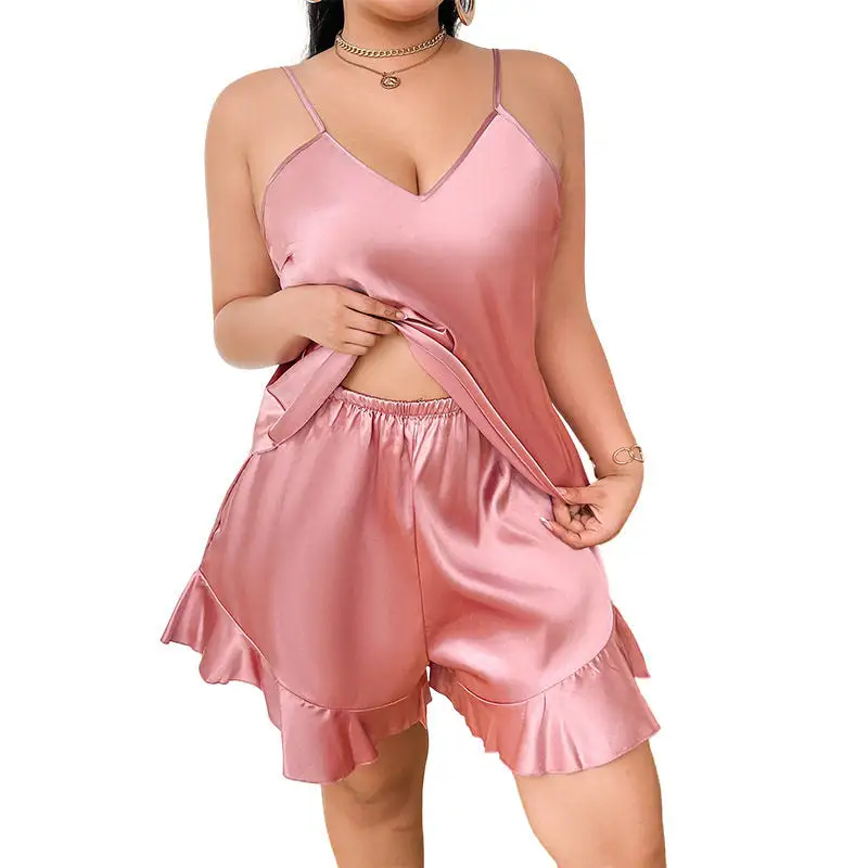 Silk Sleeveless Shorts Pajama Set
