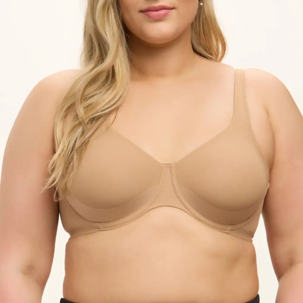 Women's Minimizer Full Coverage Underwire Seamless Bonded Finish Mesh Lift Bra