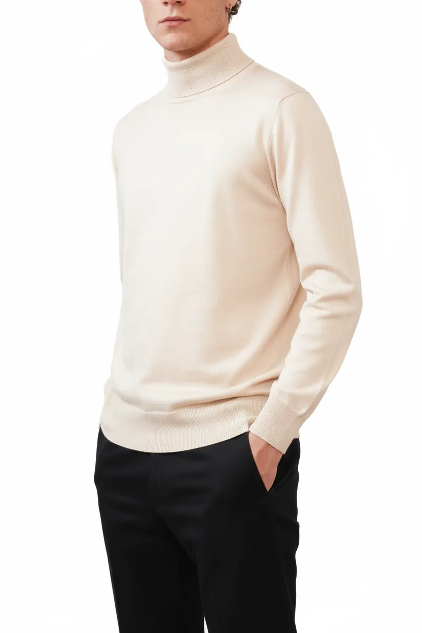 Refined Slim Fit Viscose Turtleneck Sweater