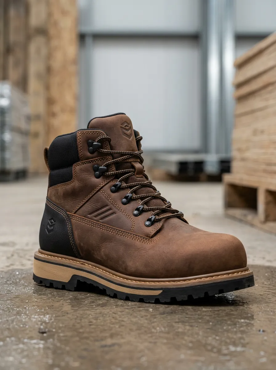 Essential Construction Look Men' Waterproof Work Boots