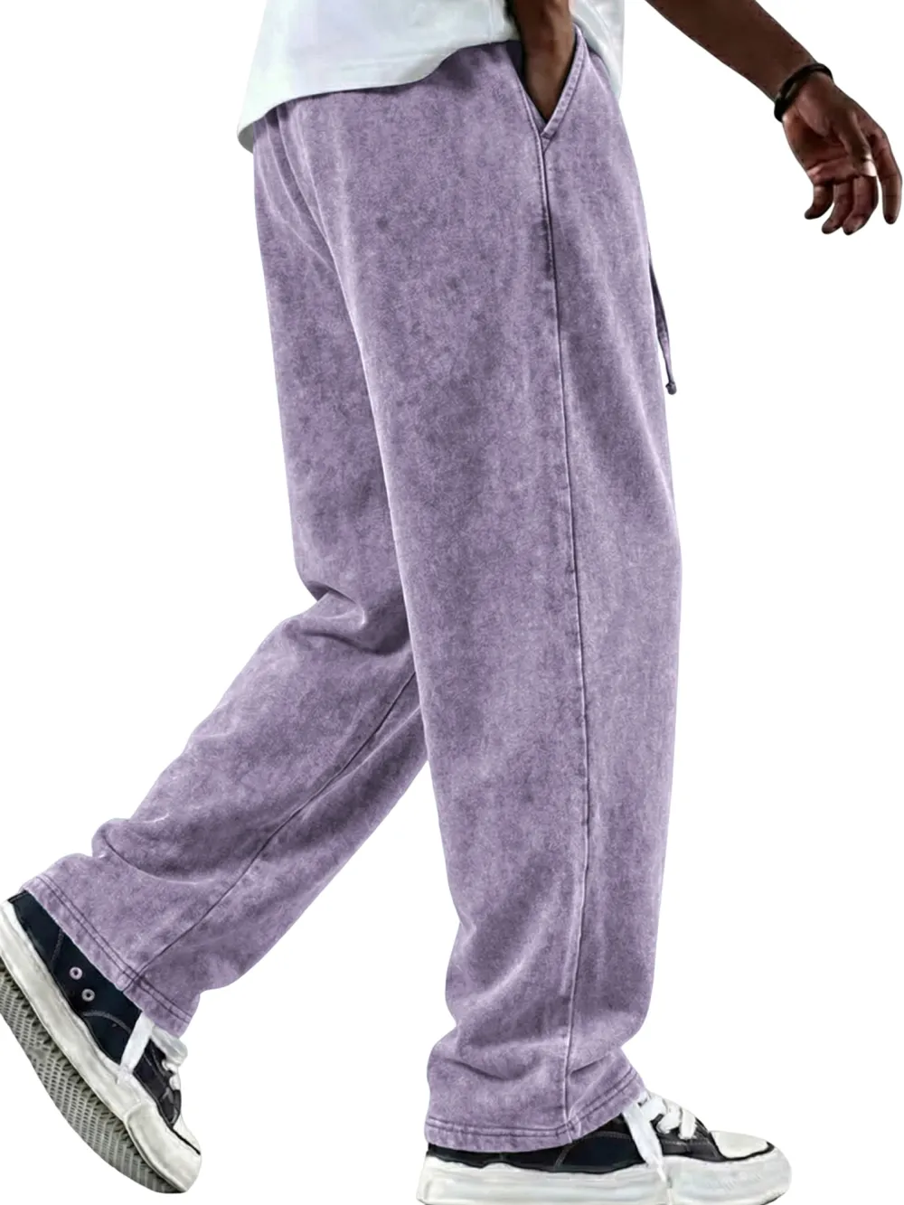 Garment Washed Drawstring Pants