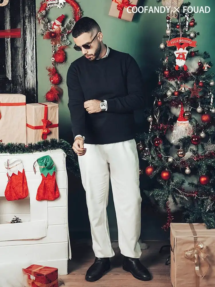 Crew Neck Slim Fit Pullover Knitted Sweater Jeans