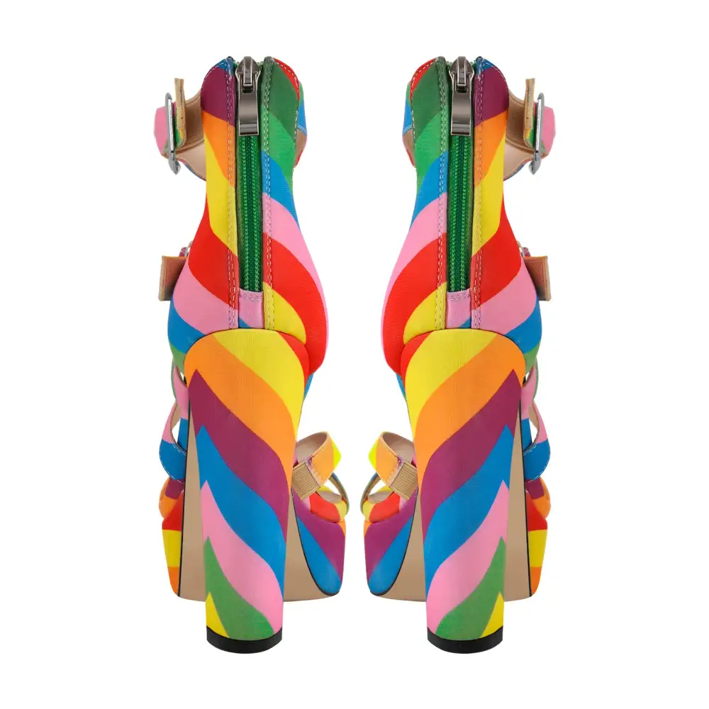 Platform Gladiator Strap Chunky Heel Sandals