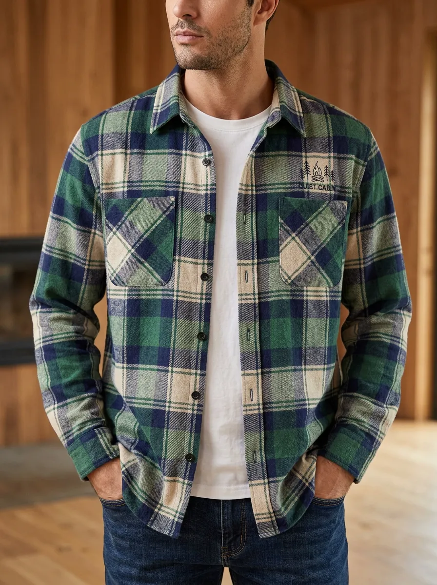 Campfire Tree Plaid Button Front Shirt