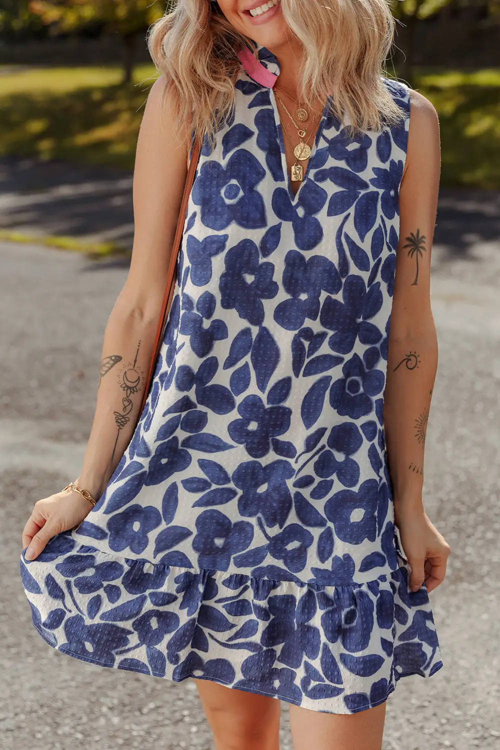 Floral V-Neck Mini Dress
