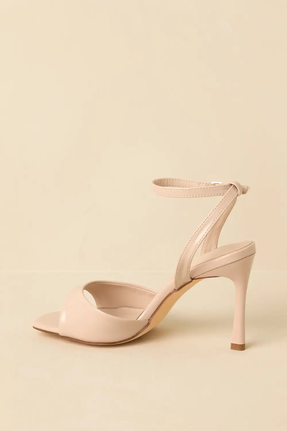 Patent Square Toe Stiletto Ankle Strap Ankle Strap Heels