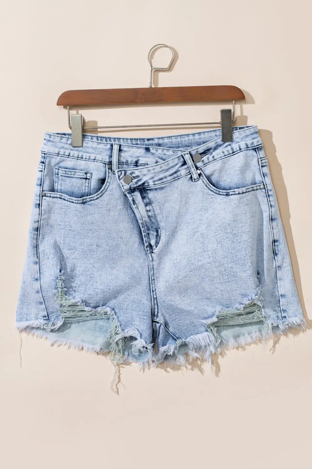 Light Blue Acid Wash Crossed Raw