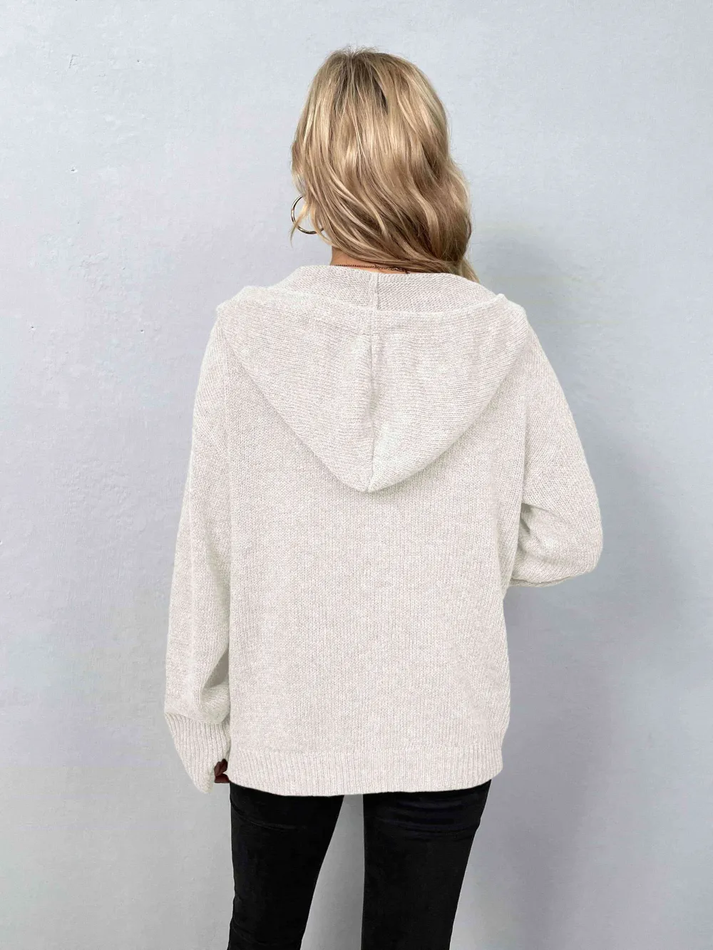 Hooded Button Front Sweater