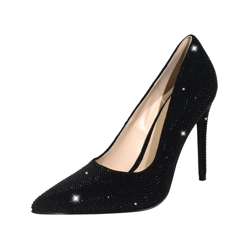 Sleek Rhinestone Pointed Toe Stiletto Pumps