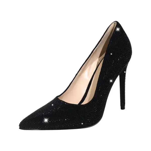 Sleek Rhinestone Pointed Toe Stiletto Pumps