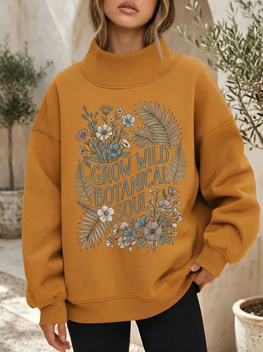 Women's Botanical Nature Lover Grow Wild Printed Sweatshirt