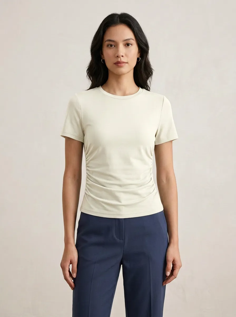 Ruched Side-Ruched Ruched Fitted Fitted Top