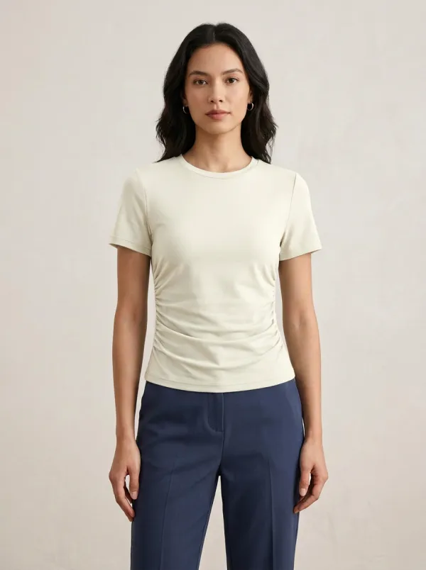 Ruched Side-Ruched Ruched Fitted Fitted Top