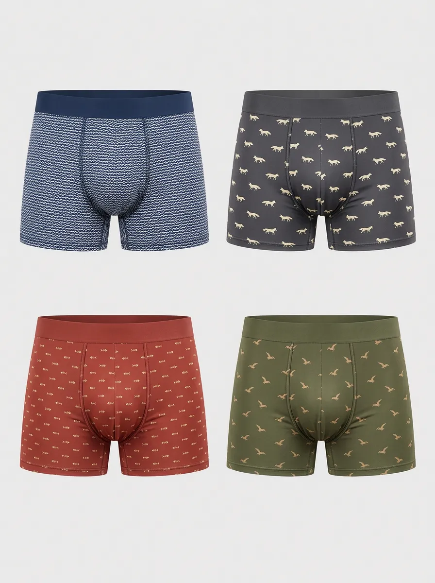 Men's Woodland Animal Boxer Briefs 9-Pack