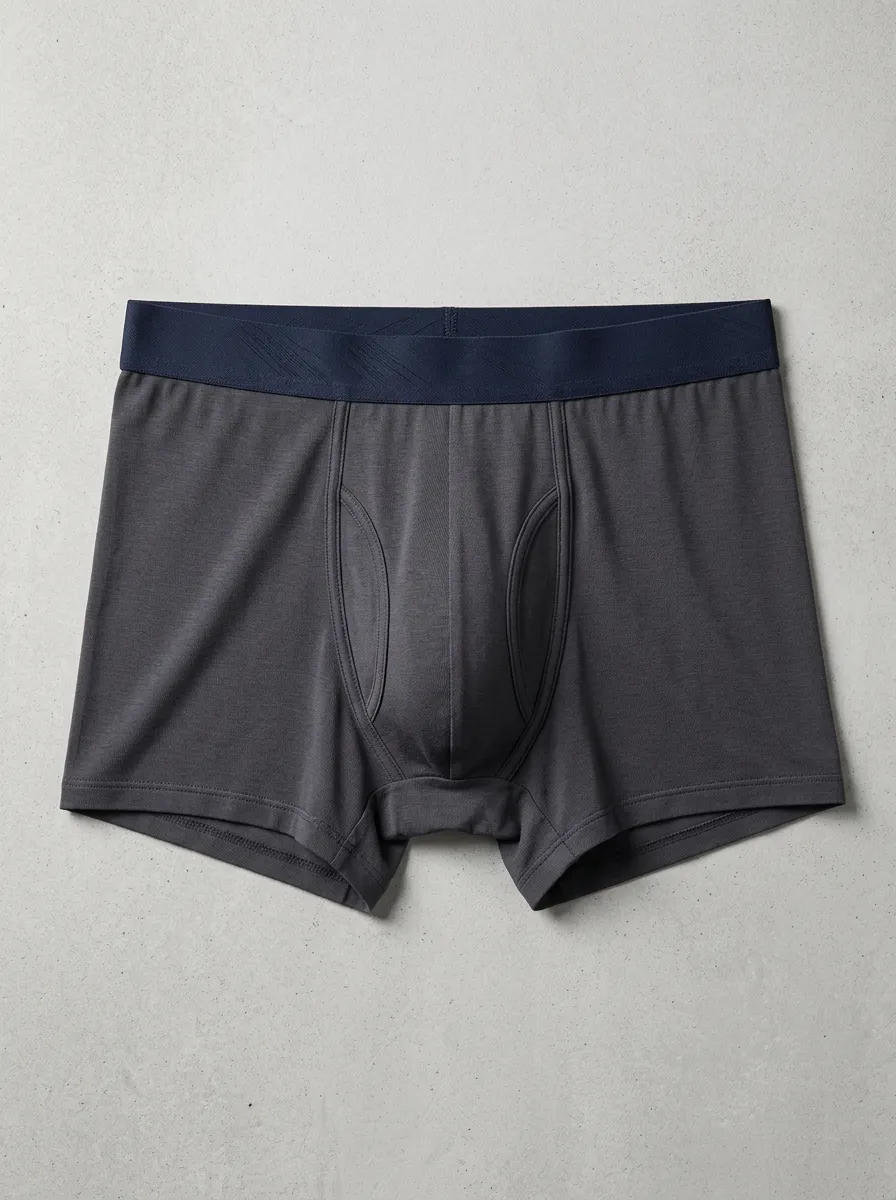 Men's Solid Charcoal Grey Minimalist Printed Boxer Briefs