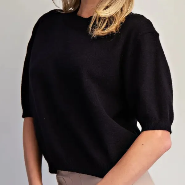 Round Neck Half Sleeve Top