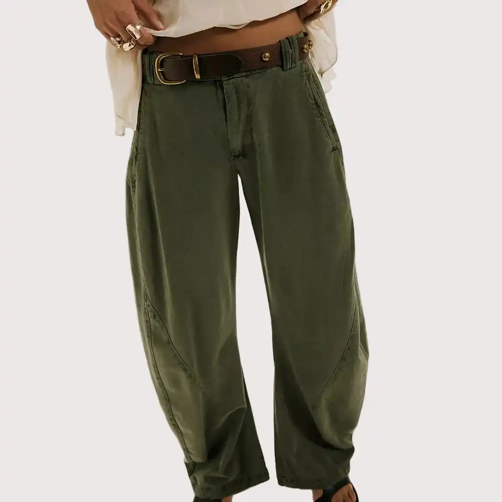 Barrel-Leg Chino Women's Trousers