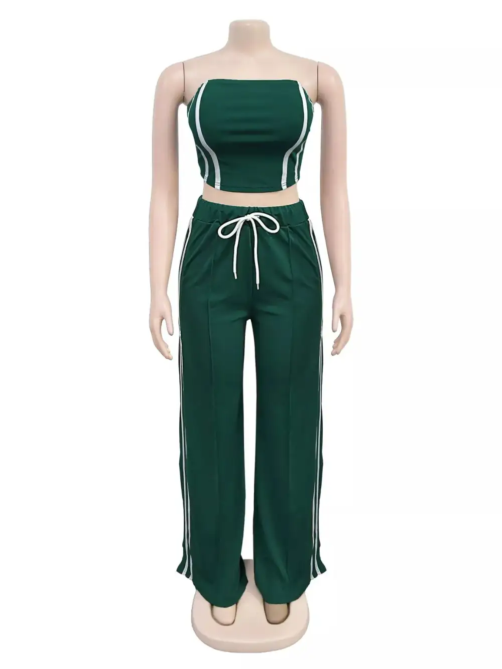 Sleeveless Tube Top and Wide Leg Pants Set