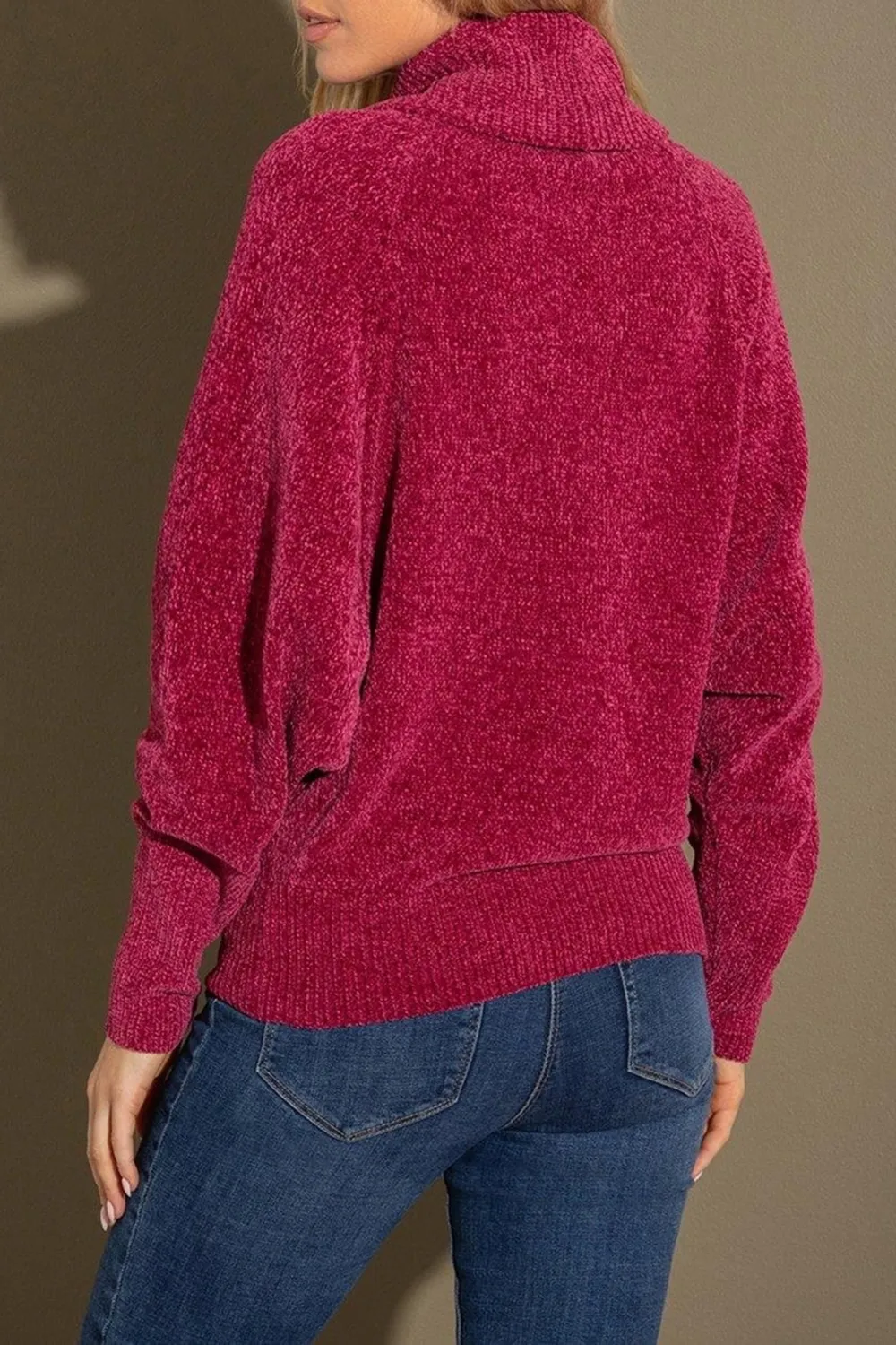 Cowl Neck Batwing Sleeve Jumper