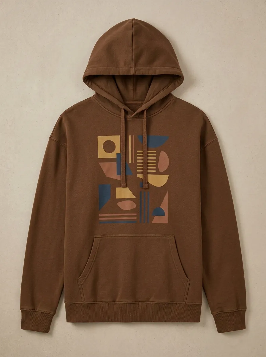 Unisex Abstract Art Lover Geometric Shapes Print Hoodie