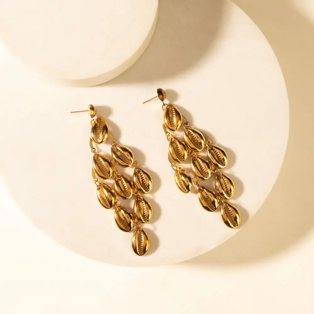 Artful Shell Dangle Earrings