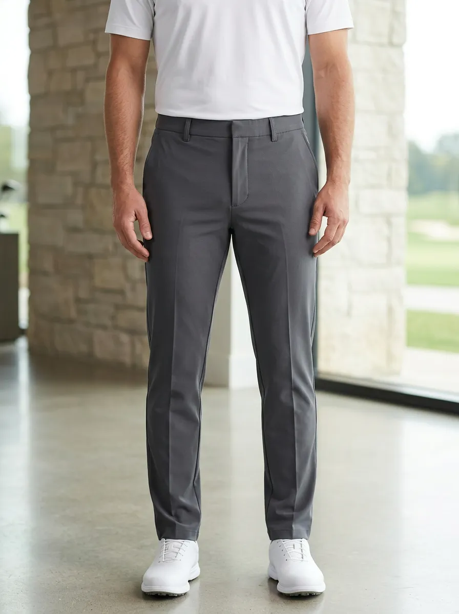 Men's Golf Lover Solid Grey Stretch Printed Golf Pants