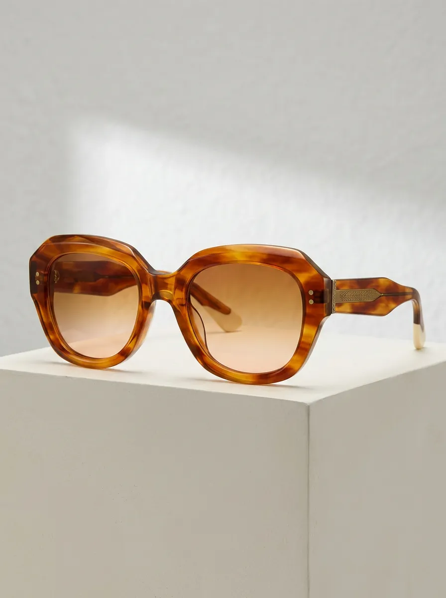 Women's Vintage Retro Tortoiseshell Pattern Printed Sunglasses - Classic Everyday Style