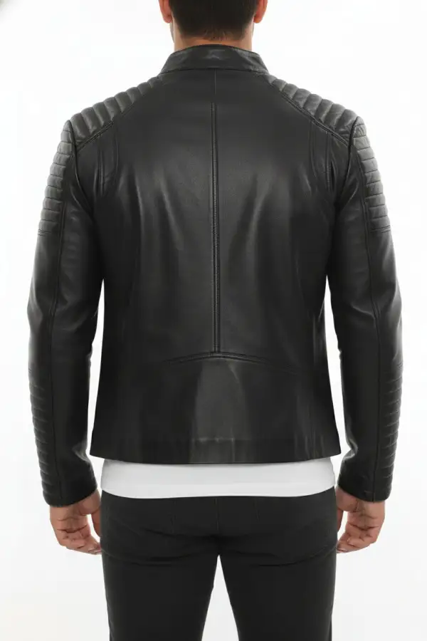 Leather Biker Motorcycle Quilted Jacket