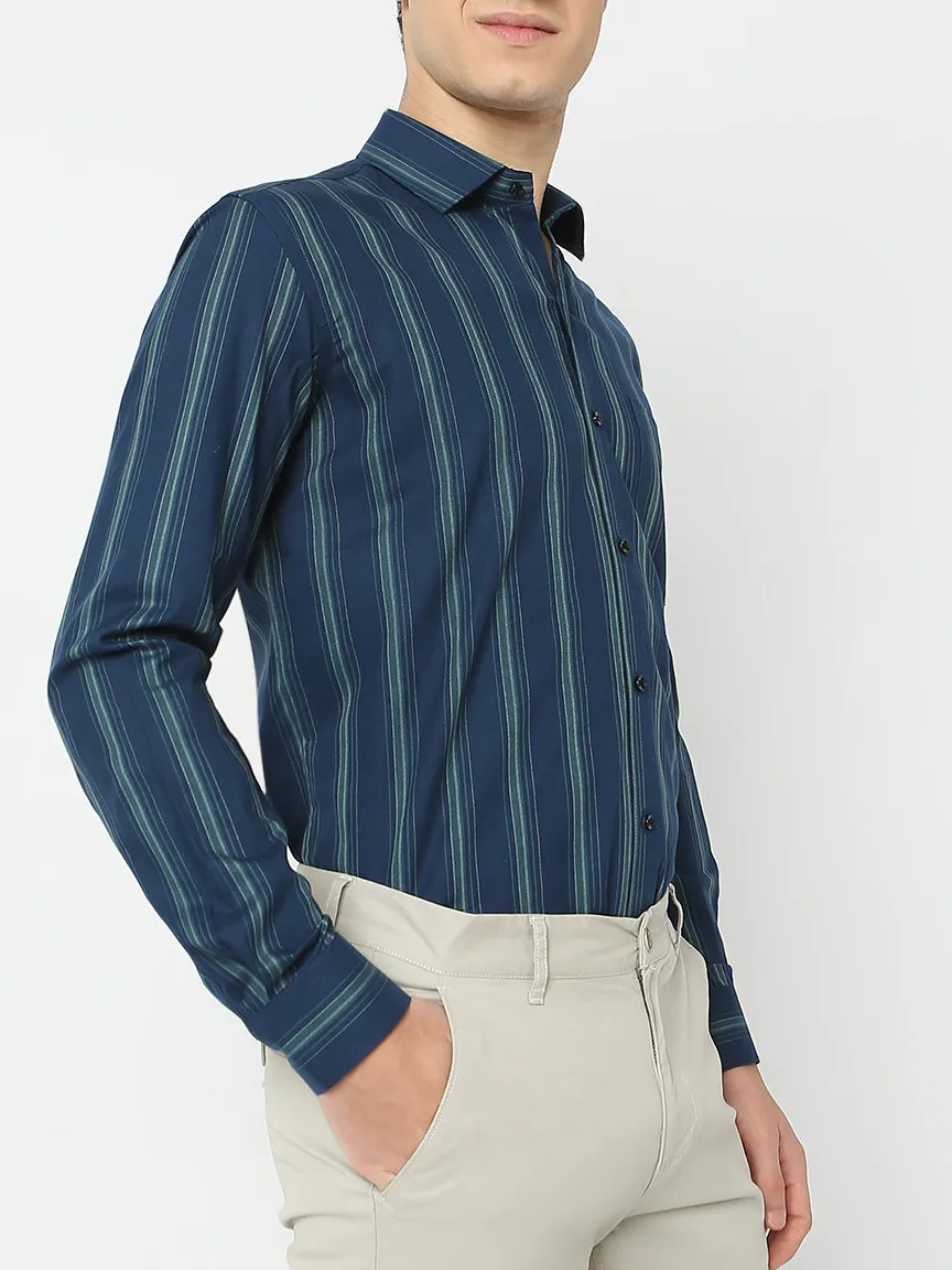 Versatile Striped Slim Fit Classic Men's Formal Shirt