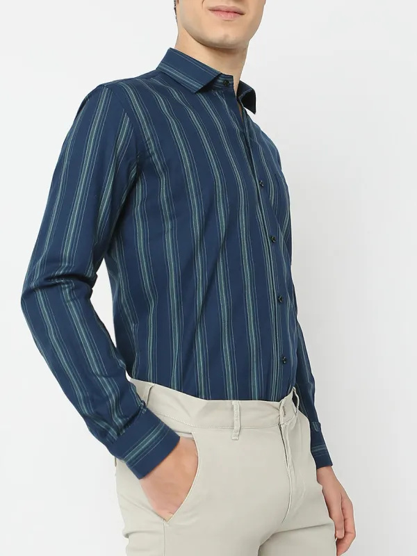 Versatile Striped Slim Fit Classic Men's Formal Shirt