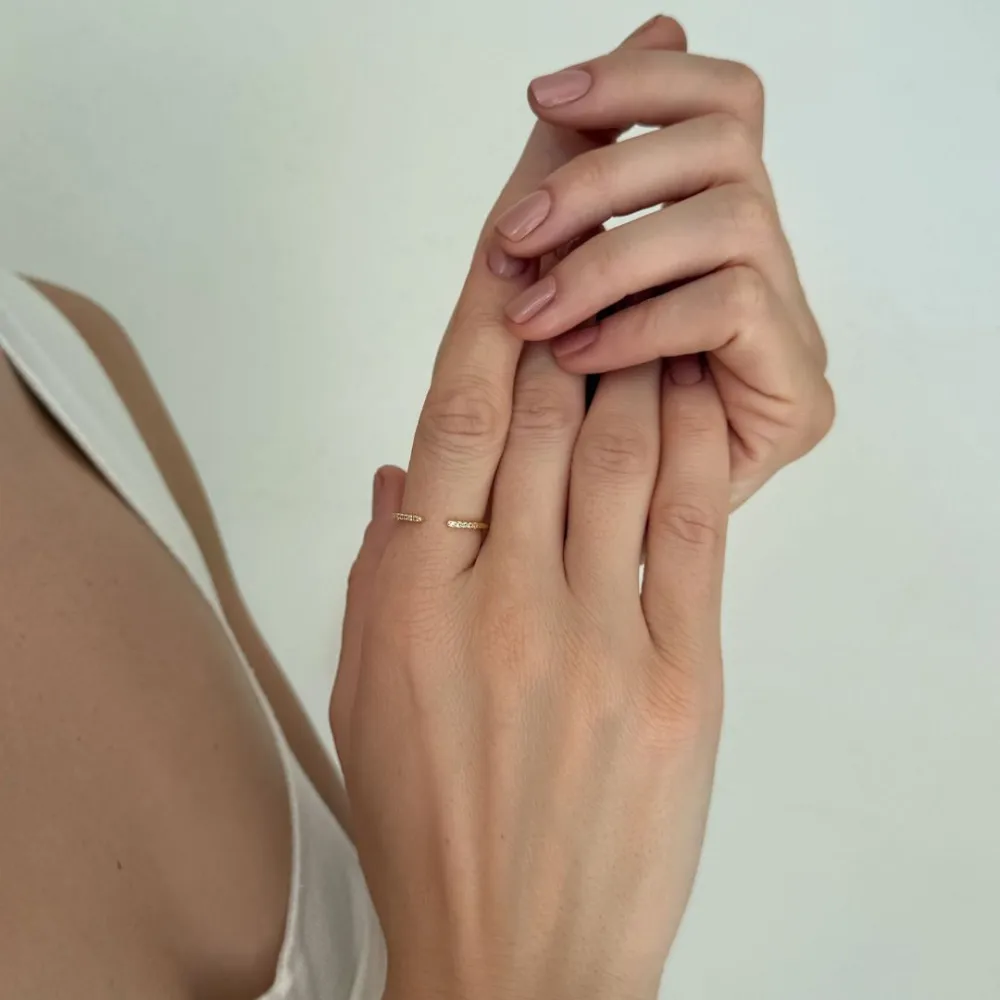 Crystal Open-Band Band Fashion Ring
