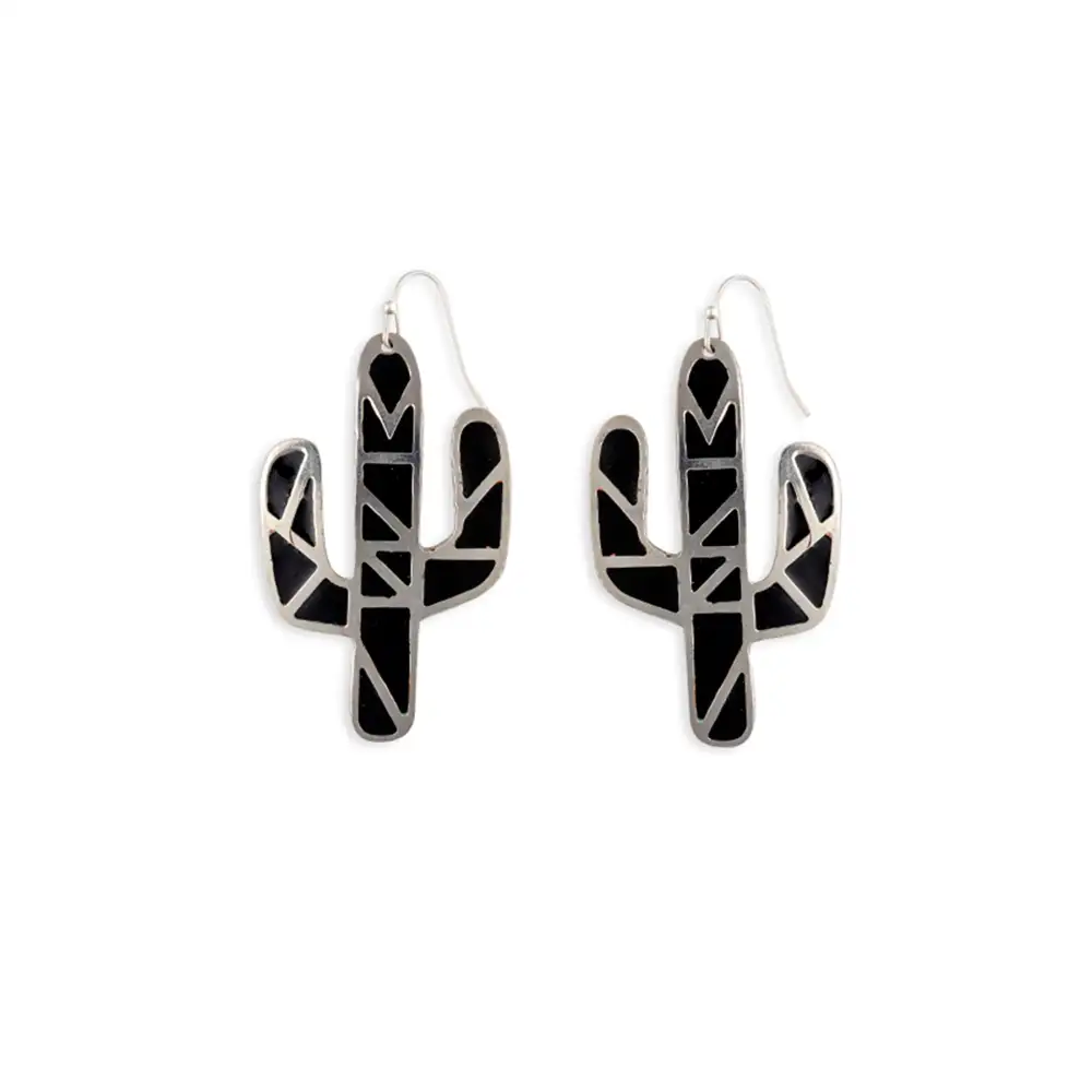 Contemporary Artful Cactus Earrings