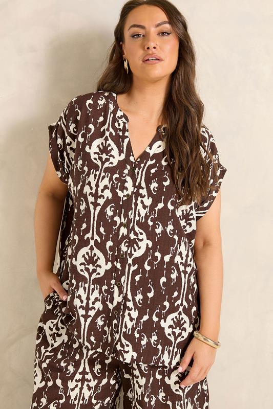 Chocolate Brown Top & Trouser Set detail 1