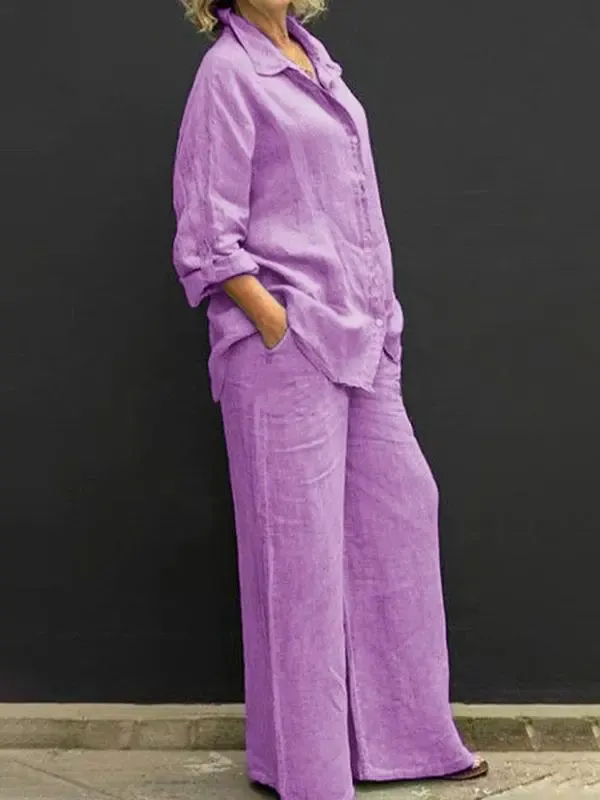 Commuting style shirt top trouser leg pants suit