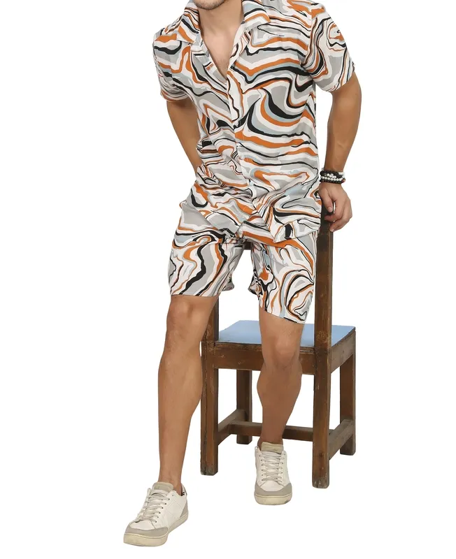 Grey Rayon Matching Set