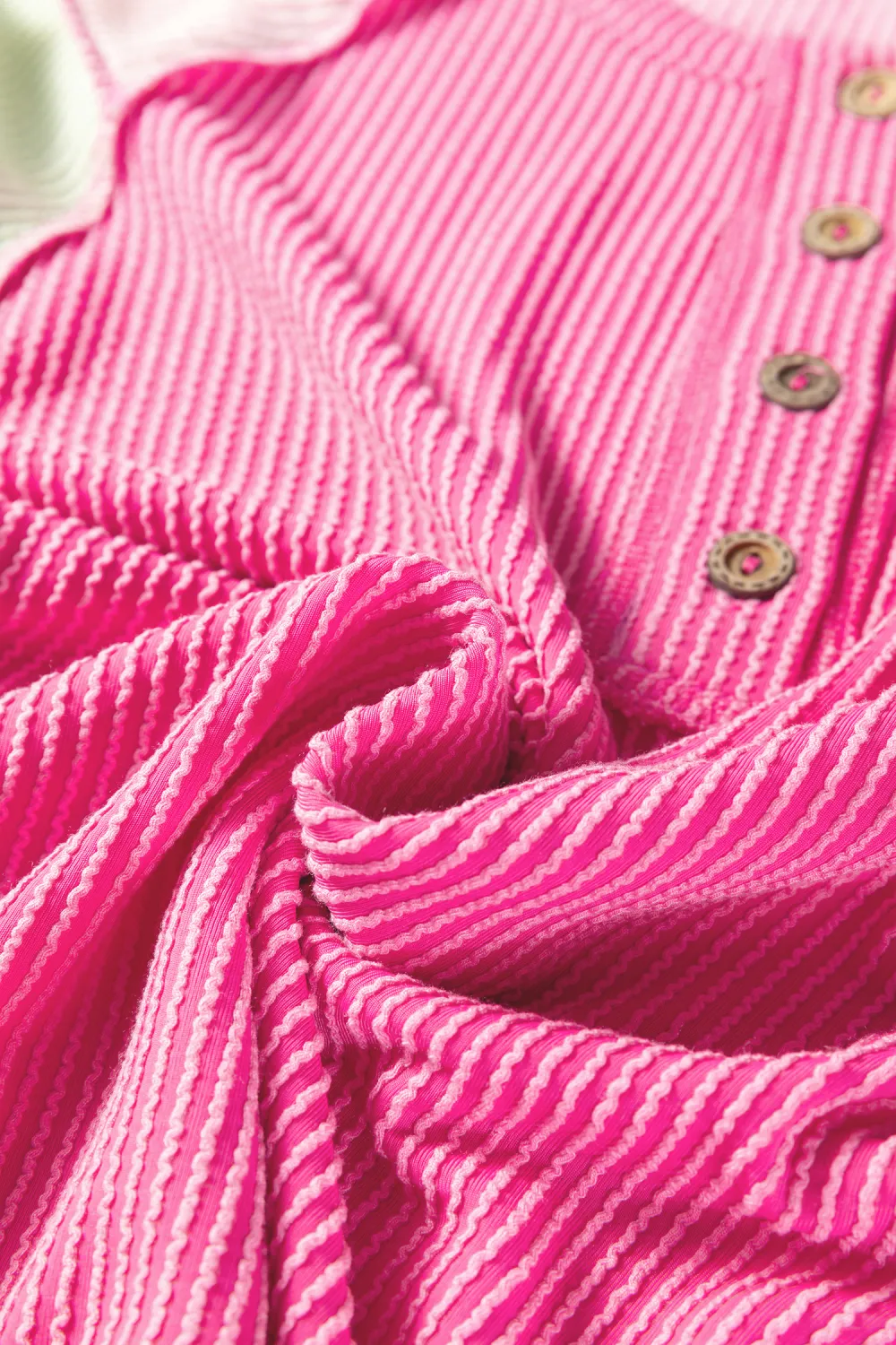 Bright Pink Twisted Ribbed Block Tee