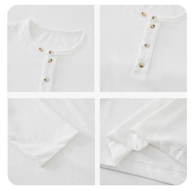 CleanFit Henry Collar Long Sleeve Tee