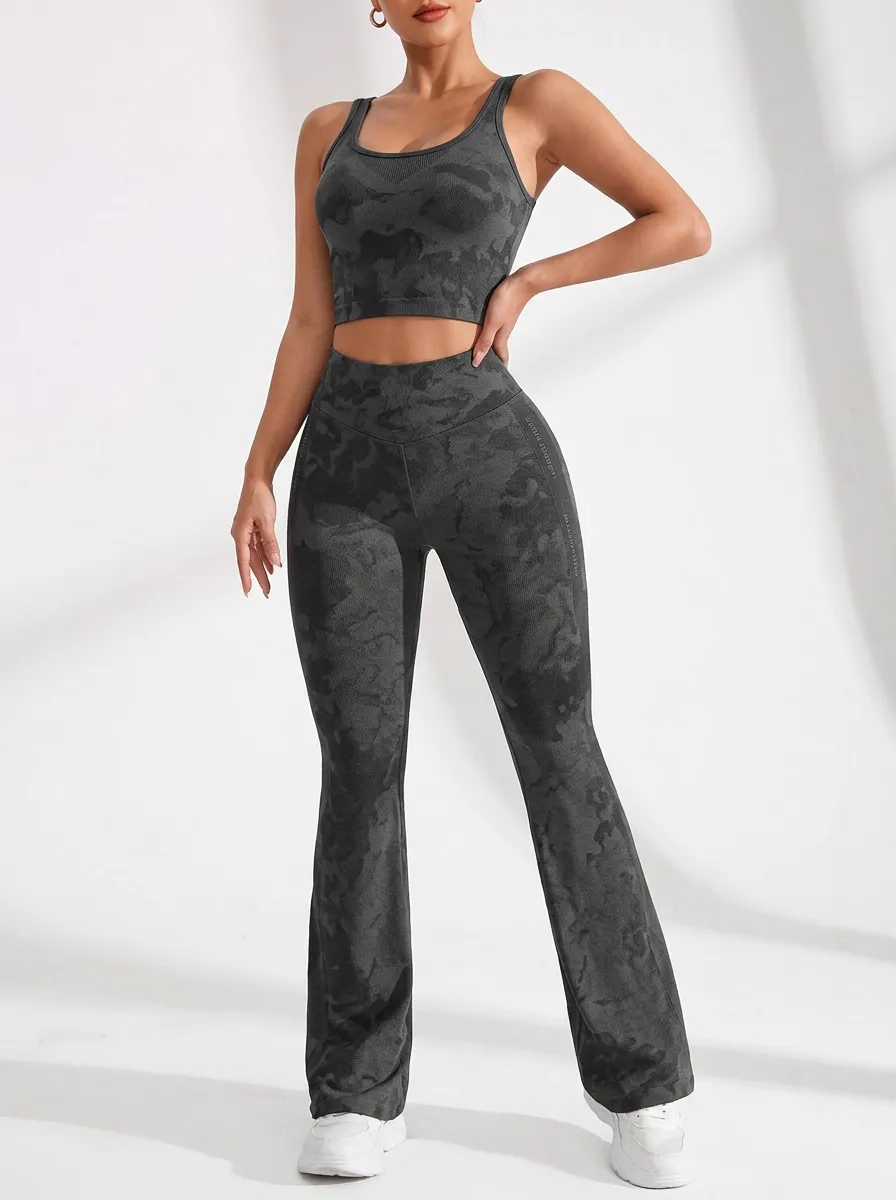 Camouflage Textured Flare Active Set