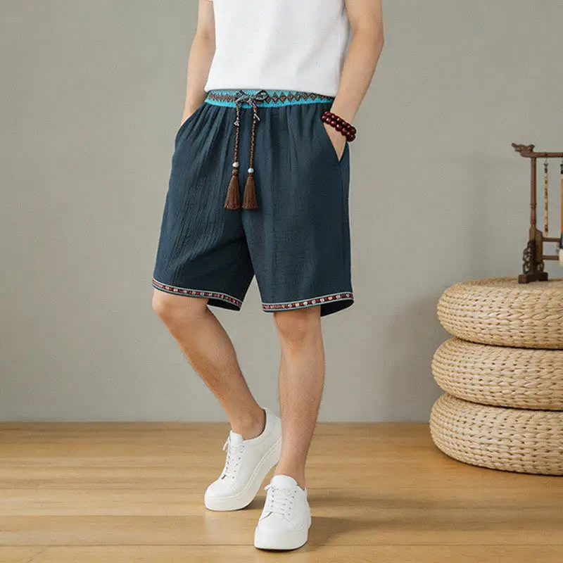 Drawstring Geometric Shorts