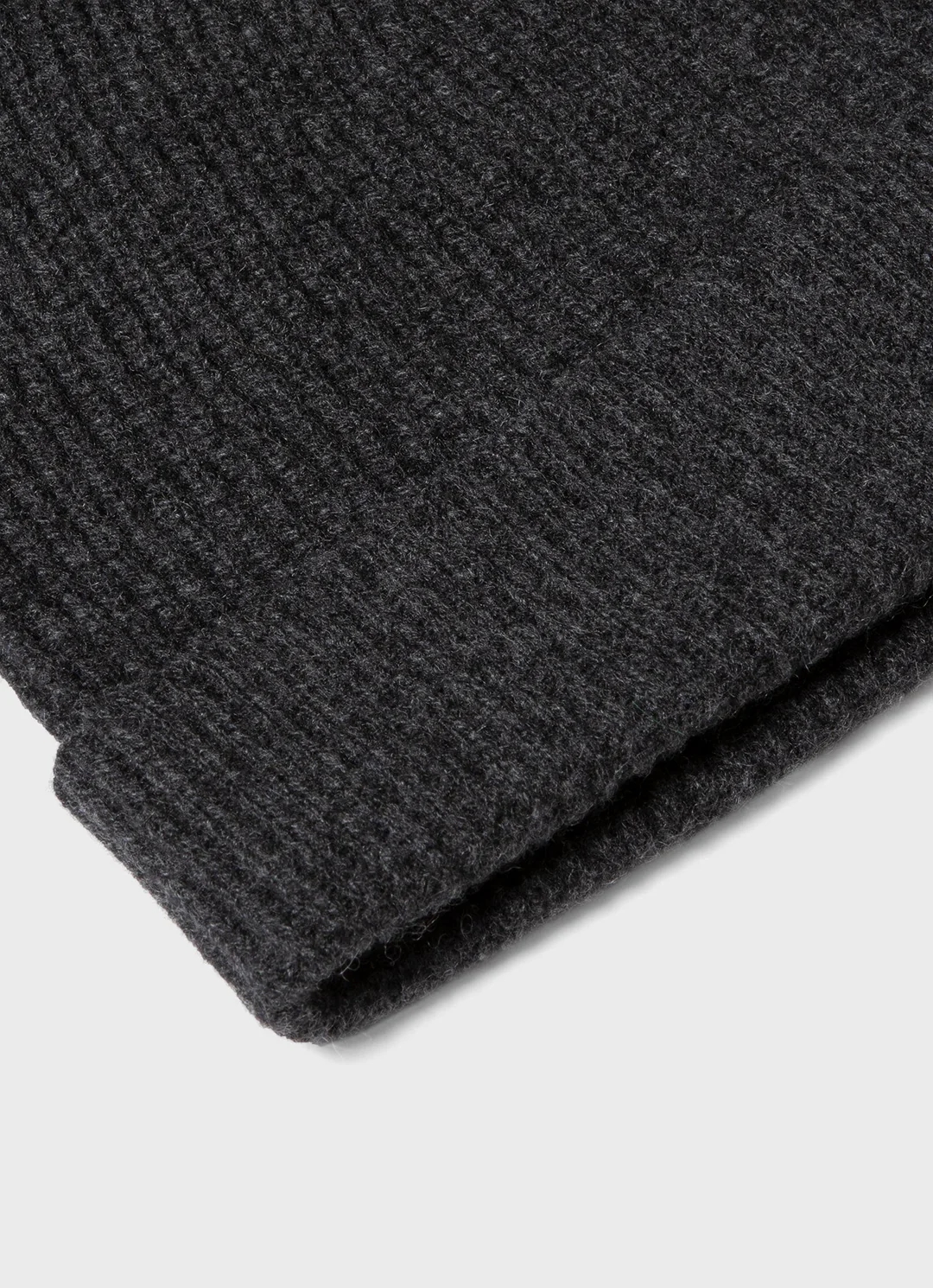 Cashmere Ribbed Beanie Hat