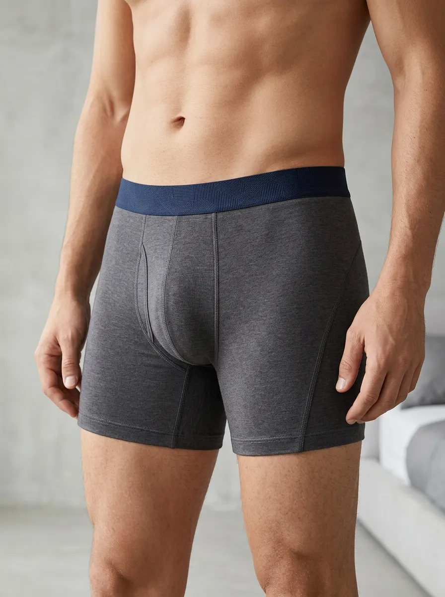 Supportive-Look Waistband-Detail Style Men's Boxer Briefs