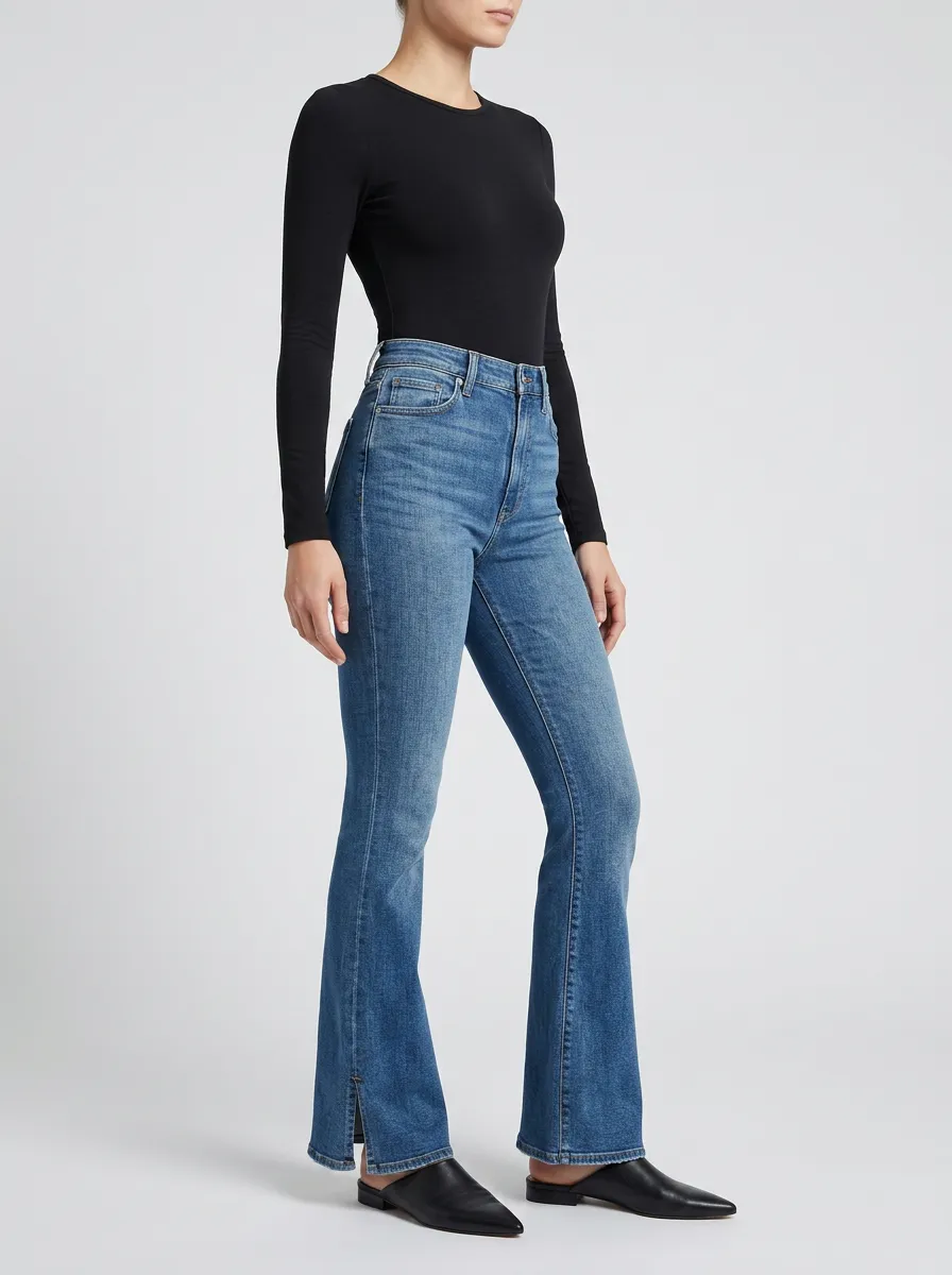 Statement High-Waist Stretch Women's High-Waist Stretch Flare Jeans