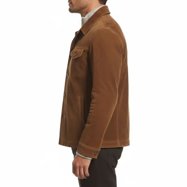 Textured Suede Trucker Jacket