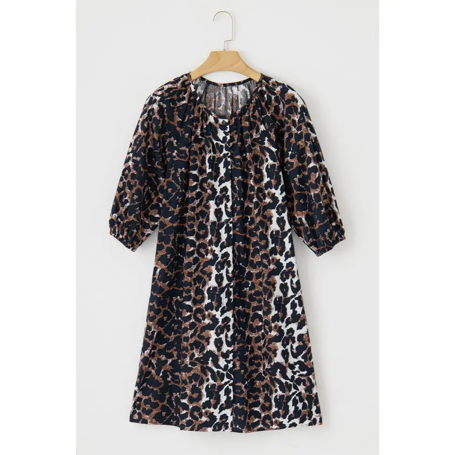 Button Up Half Sleeve Mini Dress