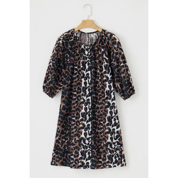 Button Up Half Sleeve Mini Dress