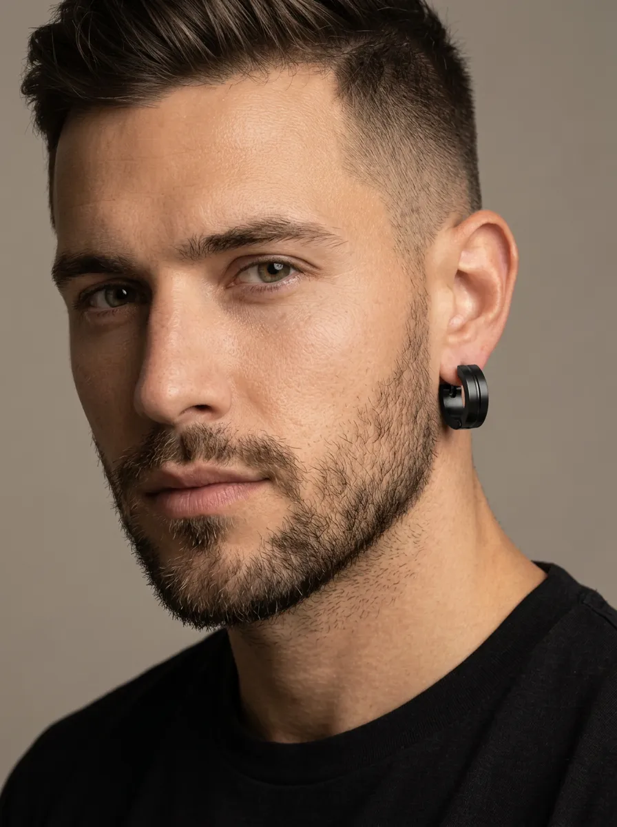 Men's Modern Minimalist Stainless Steel Hoop Earrings