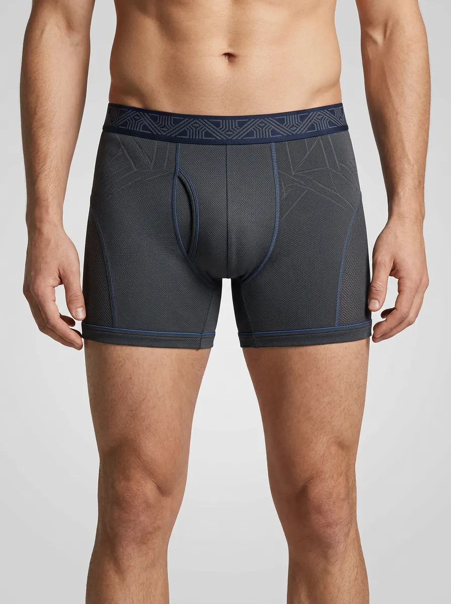 Active Geometric Performance Athletic Performance Look Men's Boxer Briefs