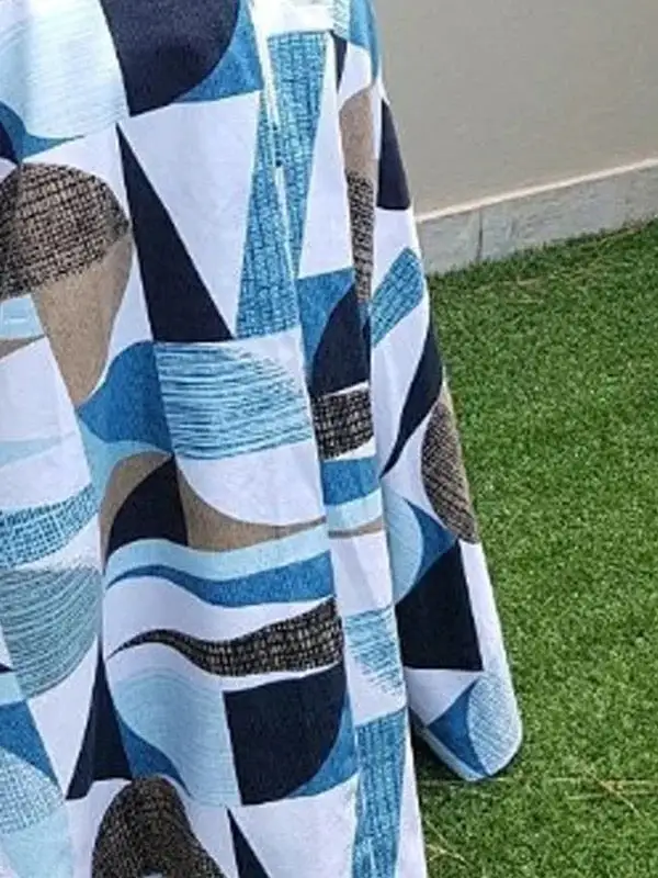High Round Pleated Neck Maxi Dress