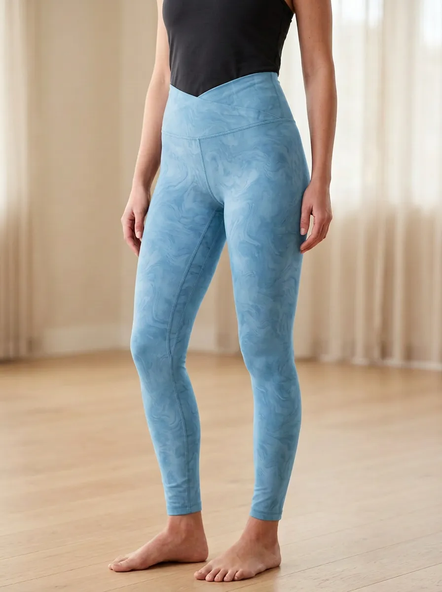 High Rise Marble Pattern Printed Leggings